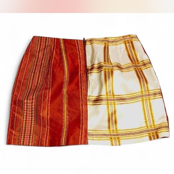 Silk Patchwork Plaid Mini Skirt - Picture 6 of 6